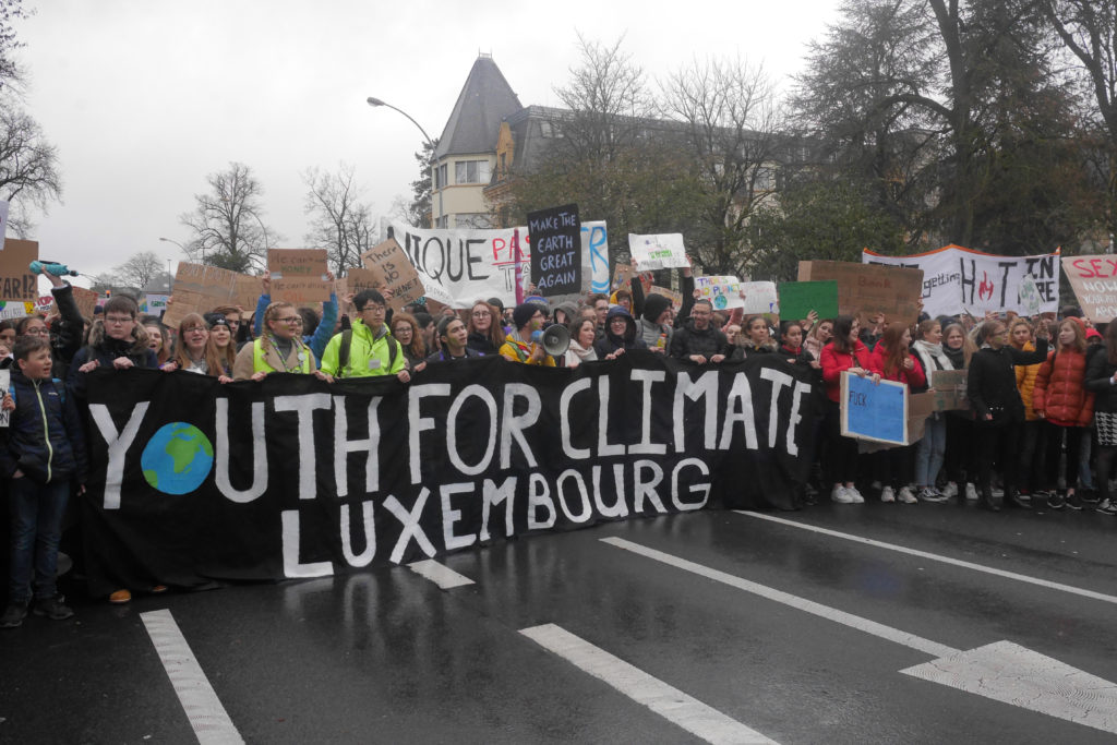 Luxembourg youth protesting.